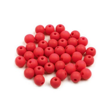 Koraliki plastikowe Brewis 8mm, Czerwone
